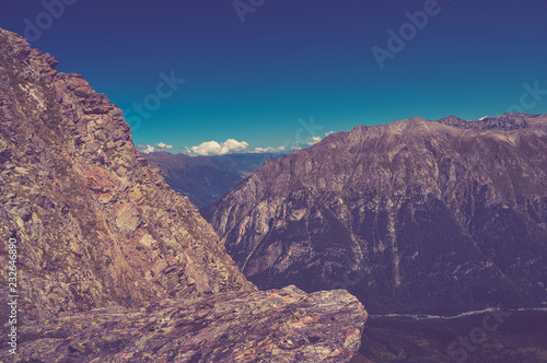 Closeup mountains scenes in national park Dombai  Caucasus  Russia