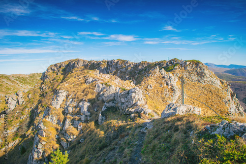 Beautiful mountain view from the path from Beklemeto to Kozya Stena, Troyan Balkan, Bulgaria