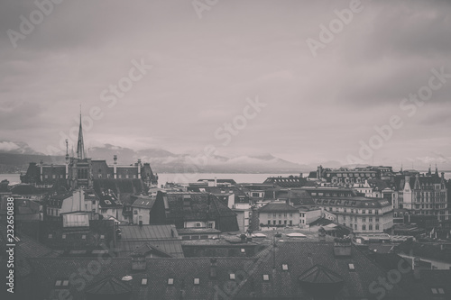 Panoramic view of historic Lausanne city center, Switzerland, Europe © TravelFlow