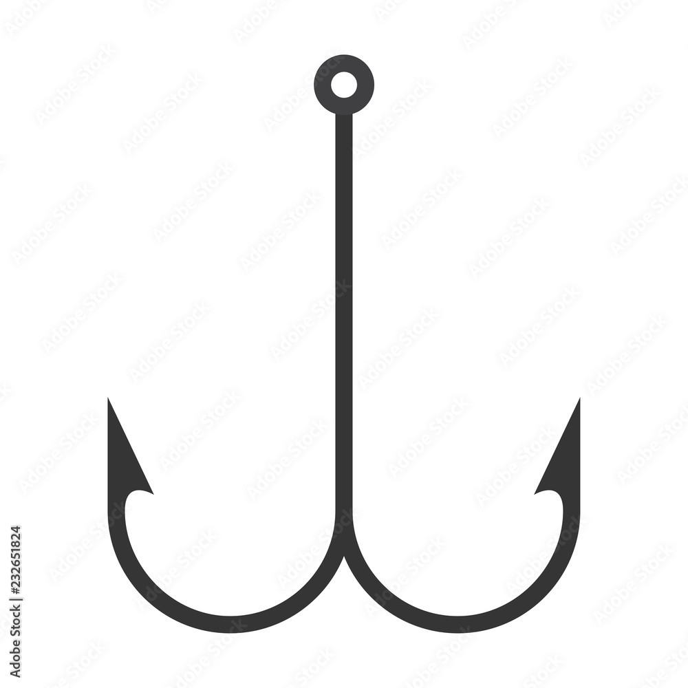 Fishing hook icon. Vector illustration. EPS 10.