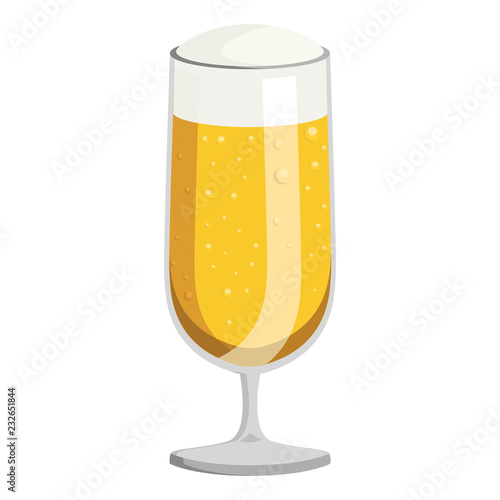 Glass of beer on a white background, vector illustration, EPS 10.