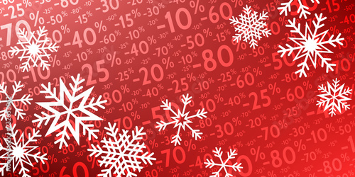 Fond de Pourcentages Hiver Rouge -10% à -80% v2