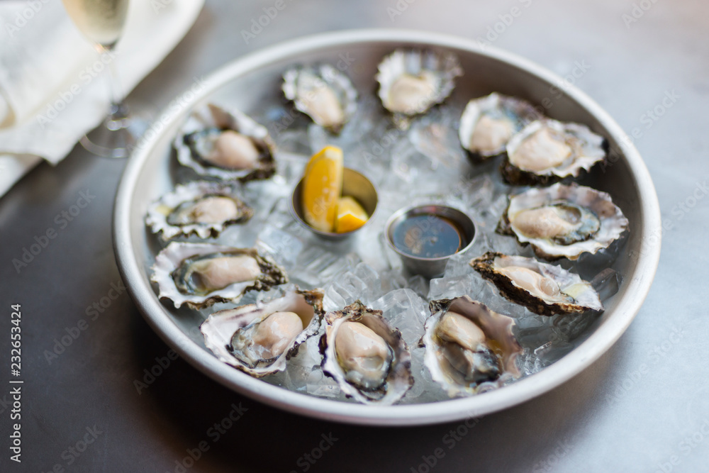 Fresh Oysters on the half shell Fresh Oysters on the half shell