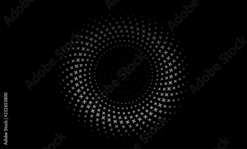 Vector Illustration of the pattern of gray dots on black background. EPS10.