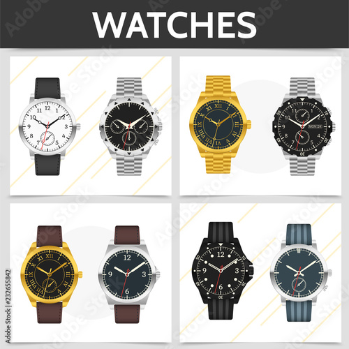 Flat Classic Expensive Watches Square Concept