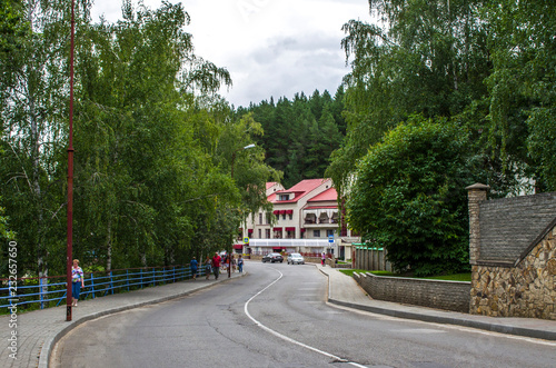 On the streets of the resort of Belokurikha. Altai Krai, Altai mountains.