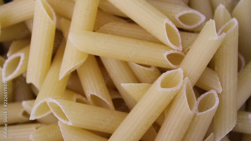 Penne Pasta. Top view and Video rotation Penne Pasta. Top view and Video rotation