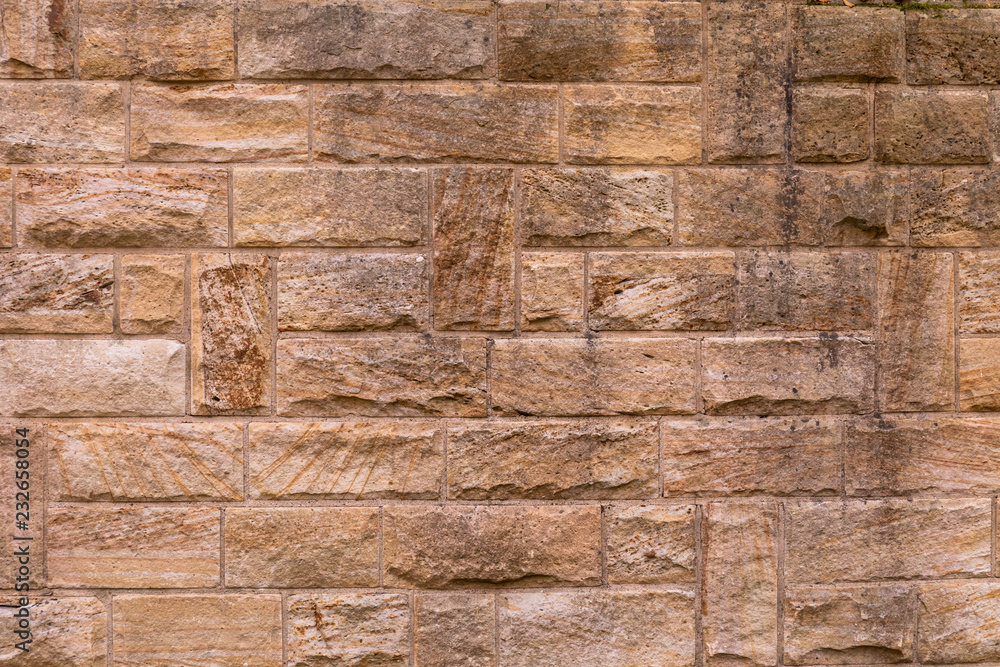 Foto de Mauer Alte Deutsche Sandsteinmauer mit breiten Fugen do Stock