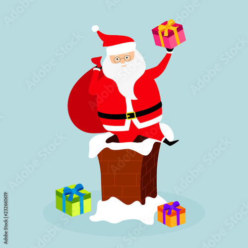 Santa Claus in a chimney