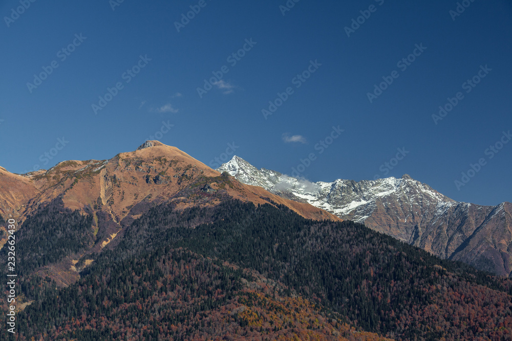 View of mountains. Rosa Khutor.