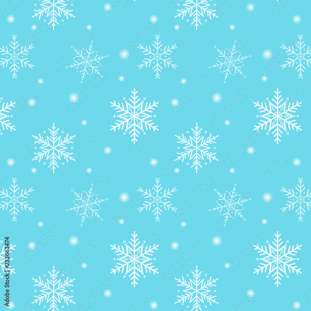 Merry Christmas. Snowflake Pattern on a blue background Merry Christmas. Snowflake Pattern on a blue background