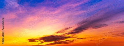 Panorama twilight sky exotic background