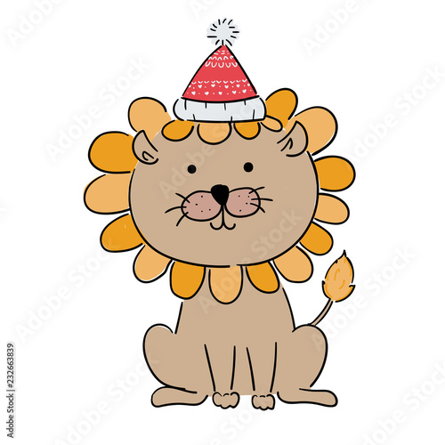 Fototapeta Naklejka Na Ścianę i Meble -  cute hand draw cartoon Christmas and winter theme