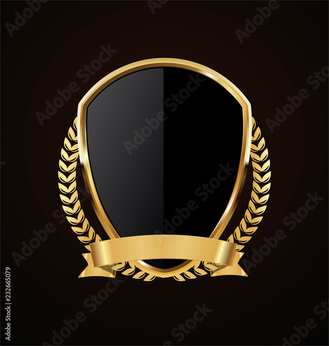golden shield retro design