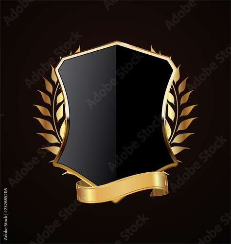golden shield retro design