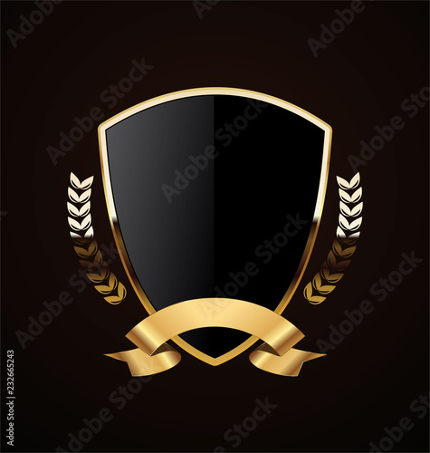 golden shield retro design