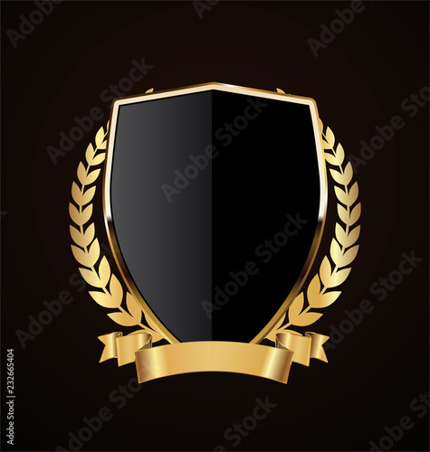 golden shield retro design