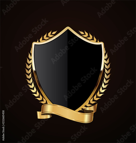 golden shield retro design