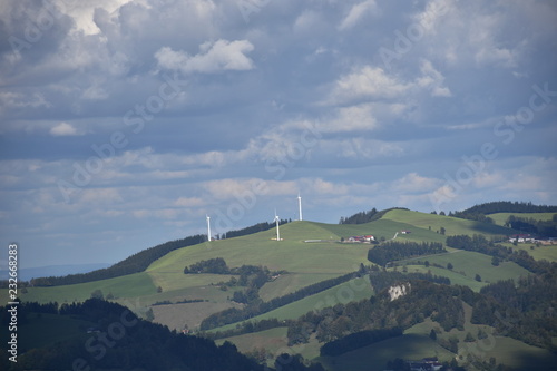 Hohe Dirn, Losenstein, Windenergie, Windrad, Windkraftwerk, Alpenvorland, Voralpen, Windkraftanlage, Oberösterreich, Traunviertel, Laussa, Ortschaft, Aussicht photo