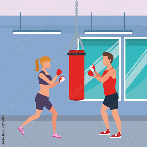 Fitness people training