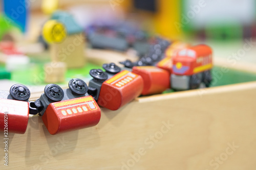 Train derailment, Wooden Toy model Play set Educational toys for preschool indoor playground