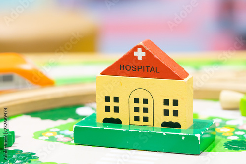  hospital wooden toy model preschool indoor playground (Play set Educational toys)