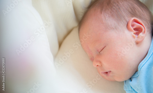 Calmy sleeping newborn baby portrait