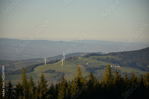 Hohe Dirn, Losenstein, Windenergie, Windrad, Windkraftwerk, Alpenvorland, Voralpen, Windkraftanlage, Oberösterreich, Traunviertel, Laussa, Ortschaft, Aussicht photo