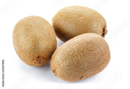 ripe whole kiwi isolated