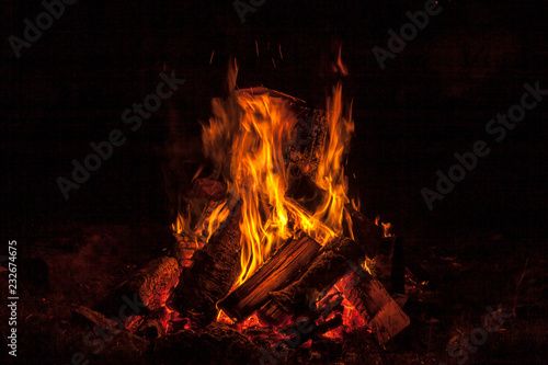 bonfire at the camp