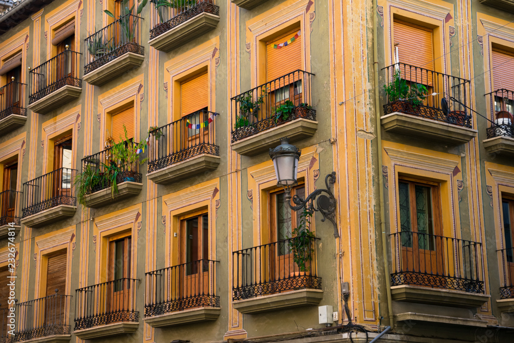 Old building facade. Granada, Spain