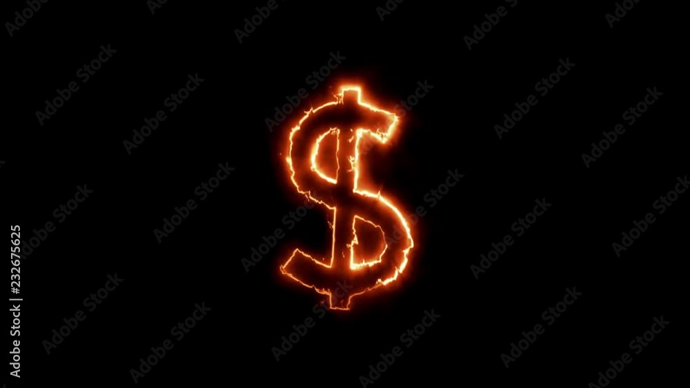 Burning Dollar - Transparent Alpha Animation Burning Dollar - Transparent Alpha Animation