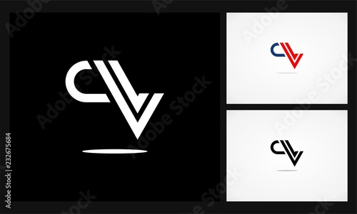 letter CV monogram business logo