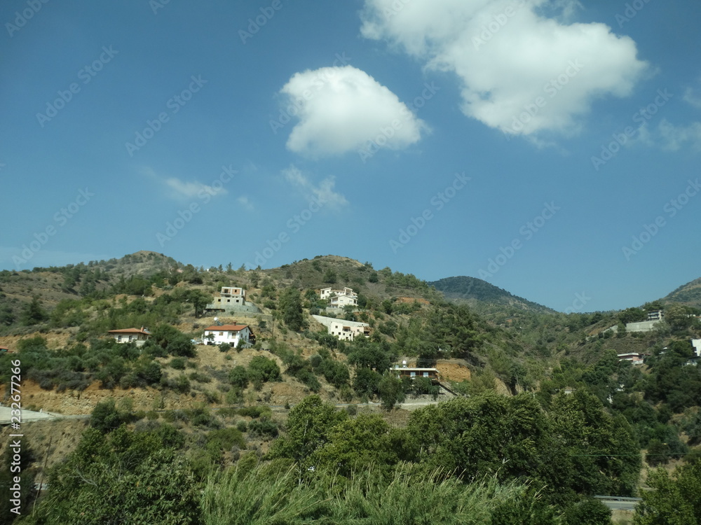 Mountain village in Cyprus in the summer of 2017