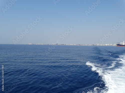 The waters of the Mediterranean off the coast of Cyprus in the summer of 2018