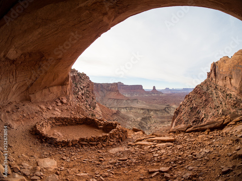 False Kiva, a Native American archeological site hidden within a National Park in Utah. photo