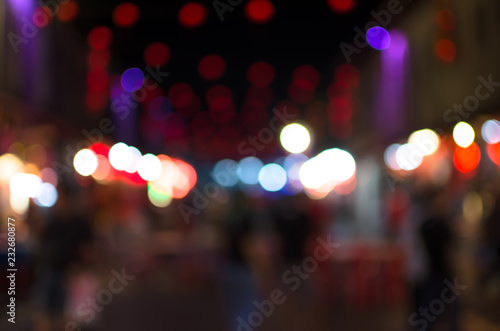 City, street, night defocused, light & blur bokeh. Colorful & dark background. © BentChang