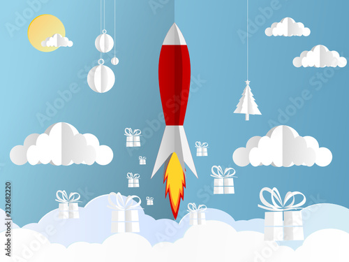 joyeux noël - merry christmas - fusée - rocket