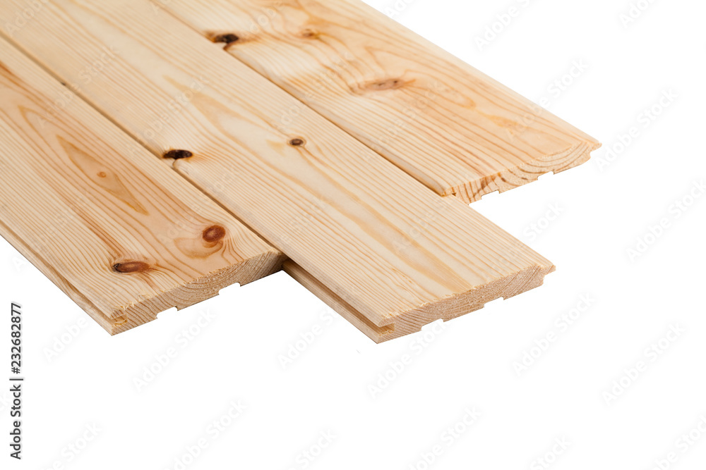 stack wood plank isolated on white background - obrazy, fototapety, plakaty 