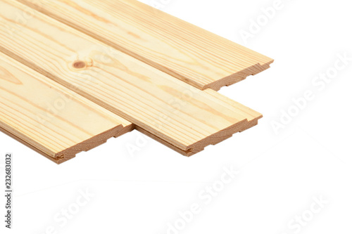 stack wood plank isolated on white background
