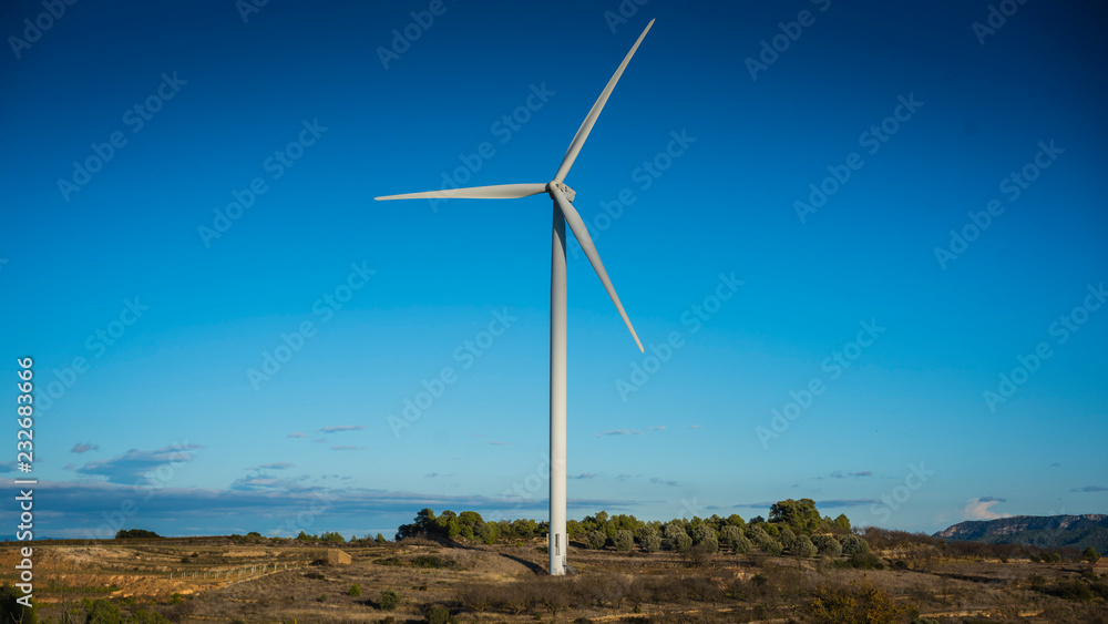 Wind Turbines on a mountain in Catalonia Spain Wind Turbines on a mountain in Catalonia Spain