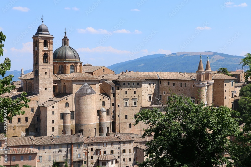 Panoramic view of Urbino. An italian world UNESCO heritage.