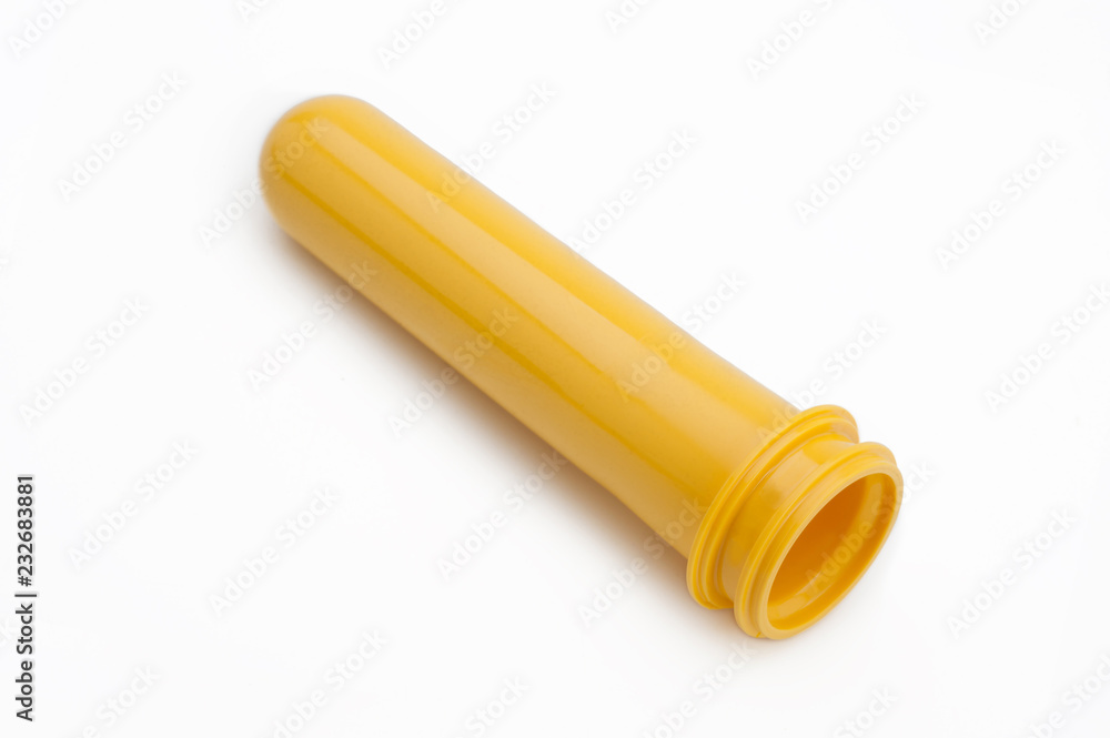 single yellow PET bottle preform single yellow PET bottle preform
