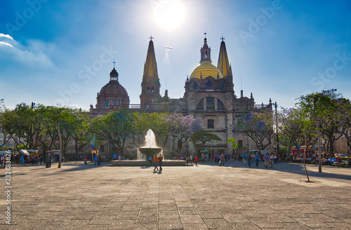 Guadalajara, Mexico-April 14, 2018: Liberation Square (Plaza De La Liberacion) in historic city center photo