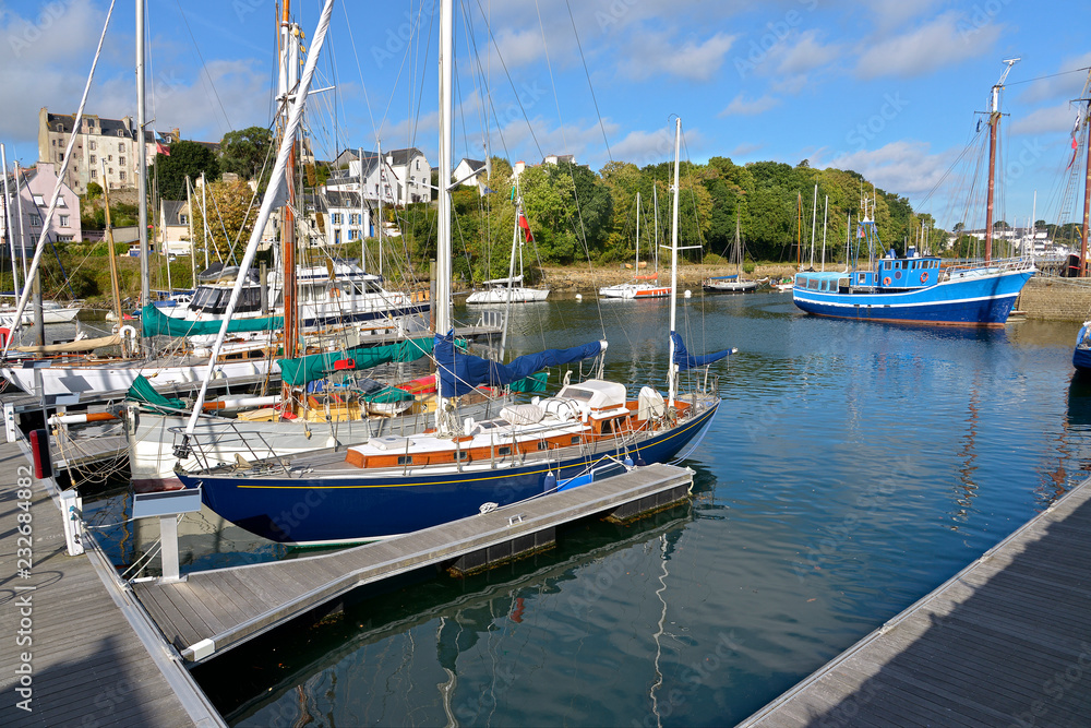 Port Rhu of Douarnenez, a commune in the Finistère department of Brittany in north-western France.
