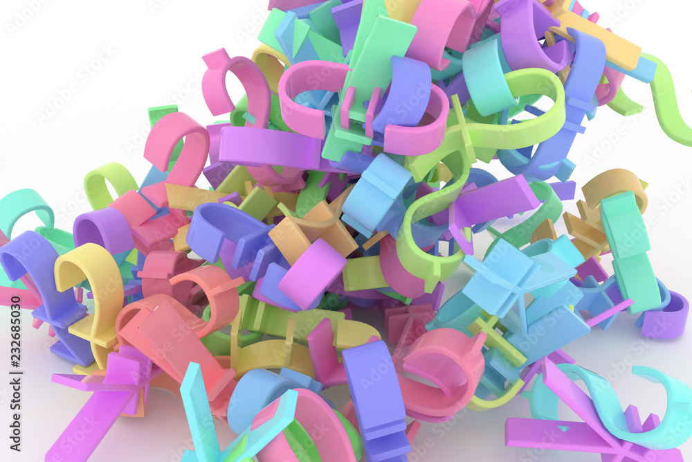 Fototapeta premium CGI typography, currency sign money or profit for design texture, background. Rendering, colorful, 3d & creativity.