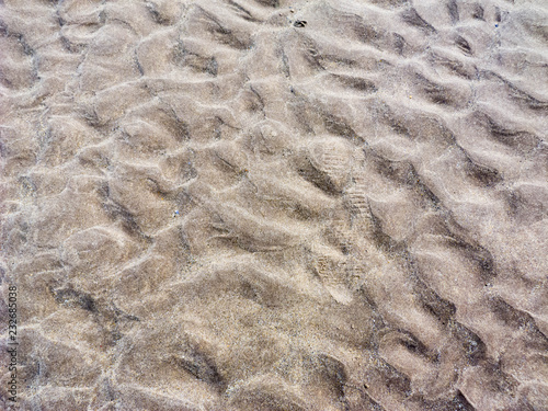 Rippling effect in beach sand
