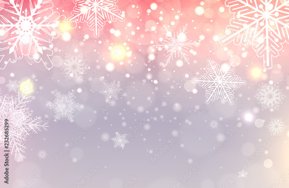 Christmas background with snowflakes and lights Christmas background with snowflakes and lights