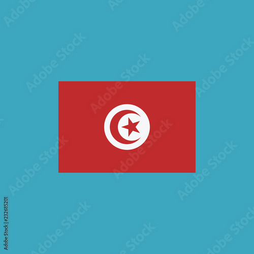 Free Download Tunisia flag icon in flat design - GFXLoad