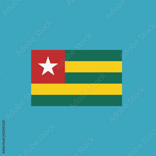 Togo flag icon in flat design